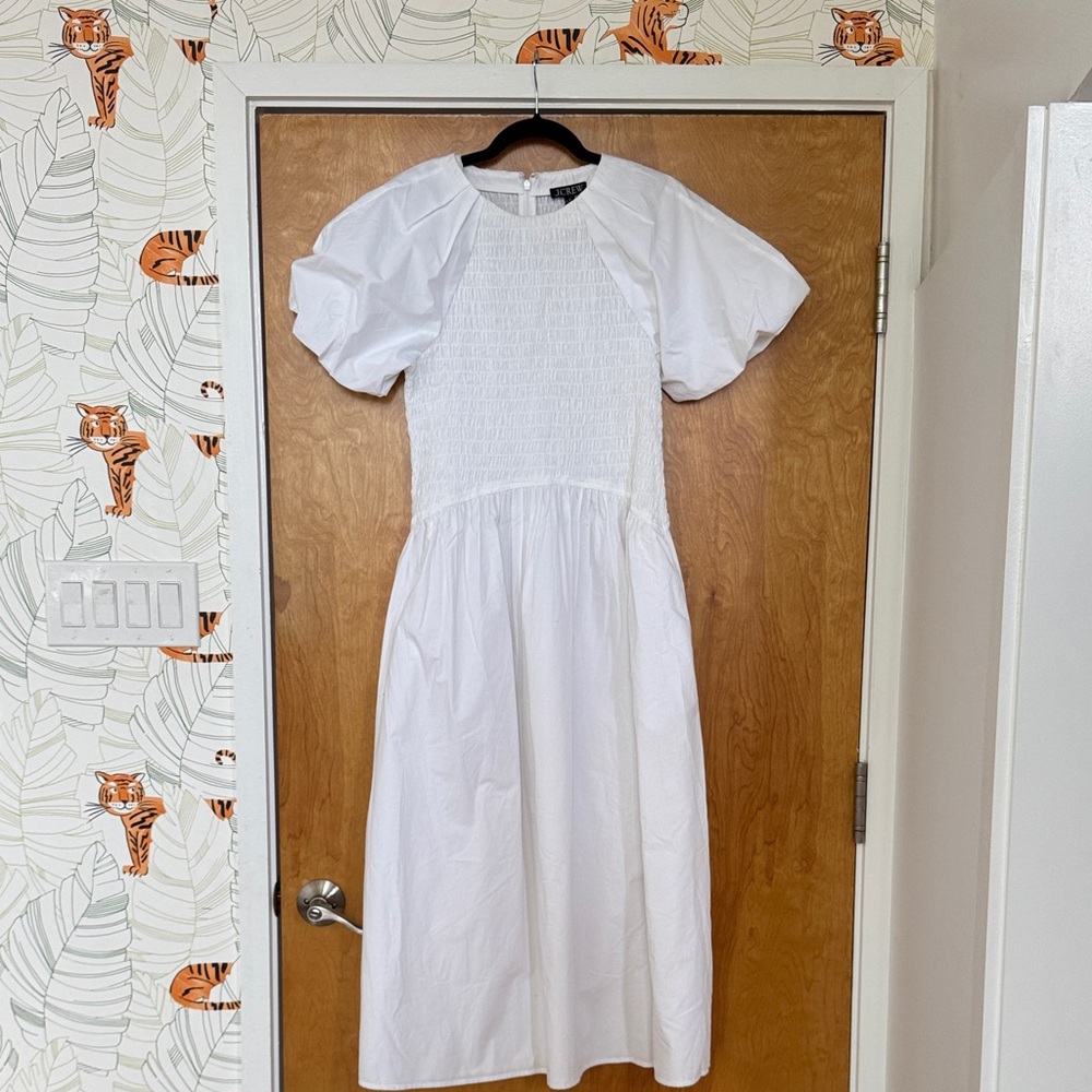J. Crew Ivory Blouse with Puff Sleeves